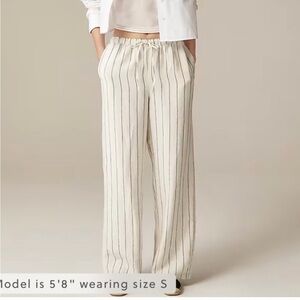 J Crew New Soleil linen pants - striped